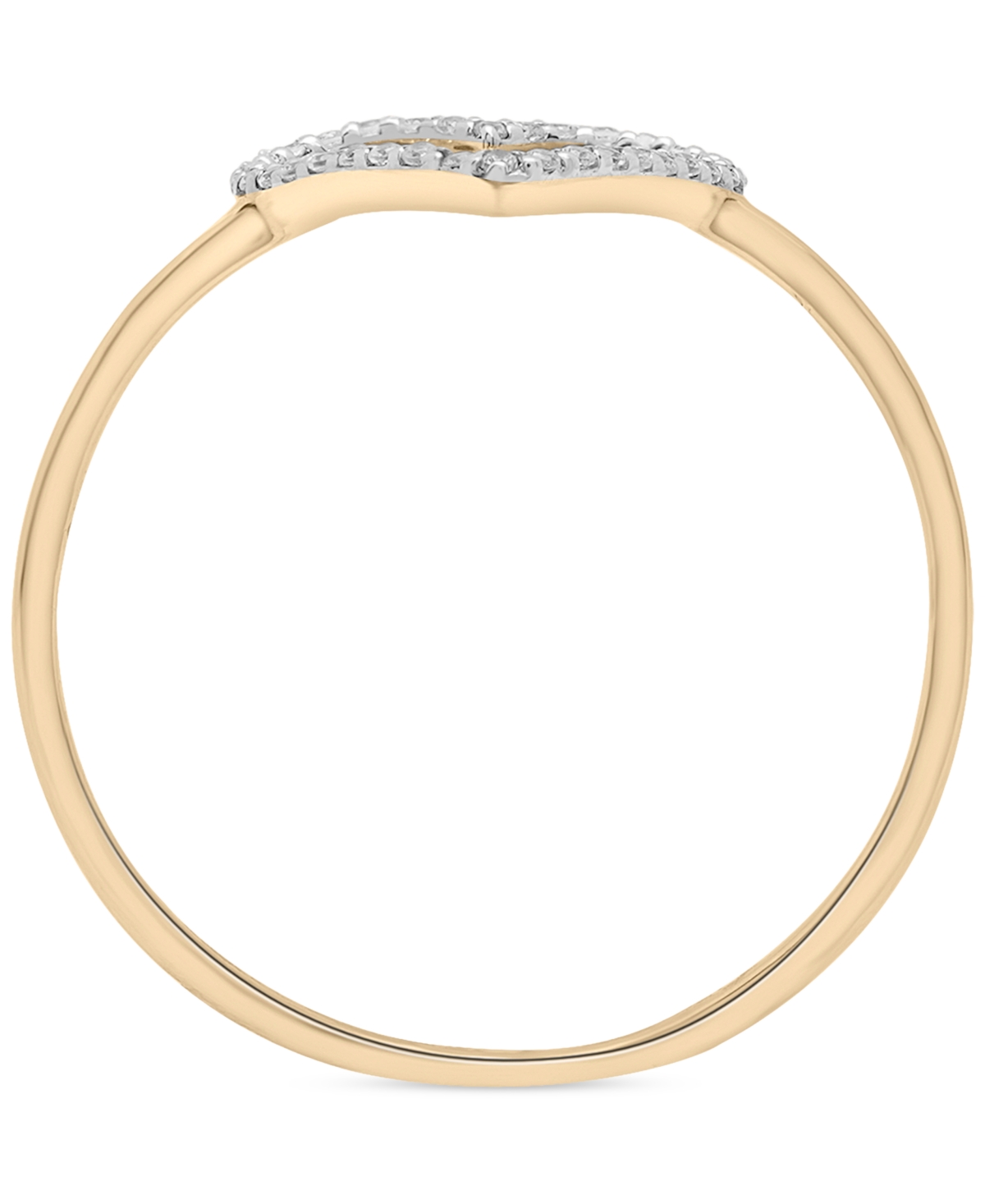 Shop Wrapped Diamond Open Heart Ring (1/20 Ct. T.w.) In 10k Gold, Created For Macy's In Yellow Gold