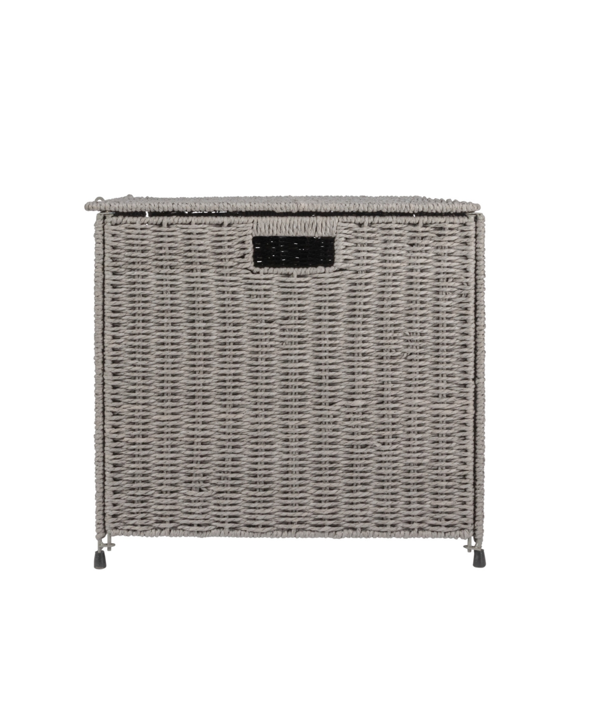 Shop Household Essentials Woven Paper Rope Storage Chest With Hinged Lid And Integrated Handles In Gray