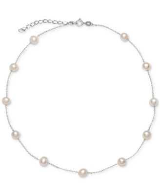 2-Pc. Set Cultured Freshwater Pearl (6-1/2 - 7mm) Collar Necklace & Matching Stud Earrings