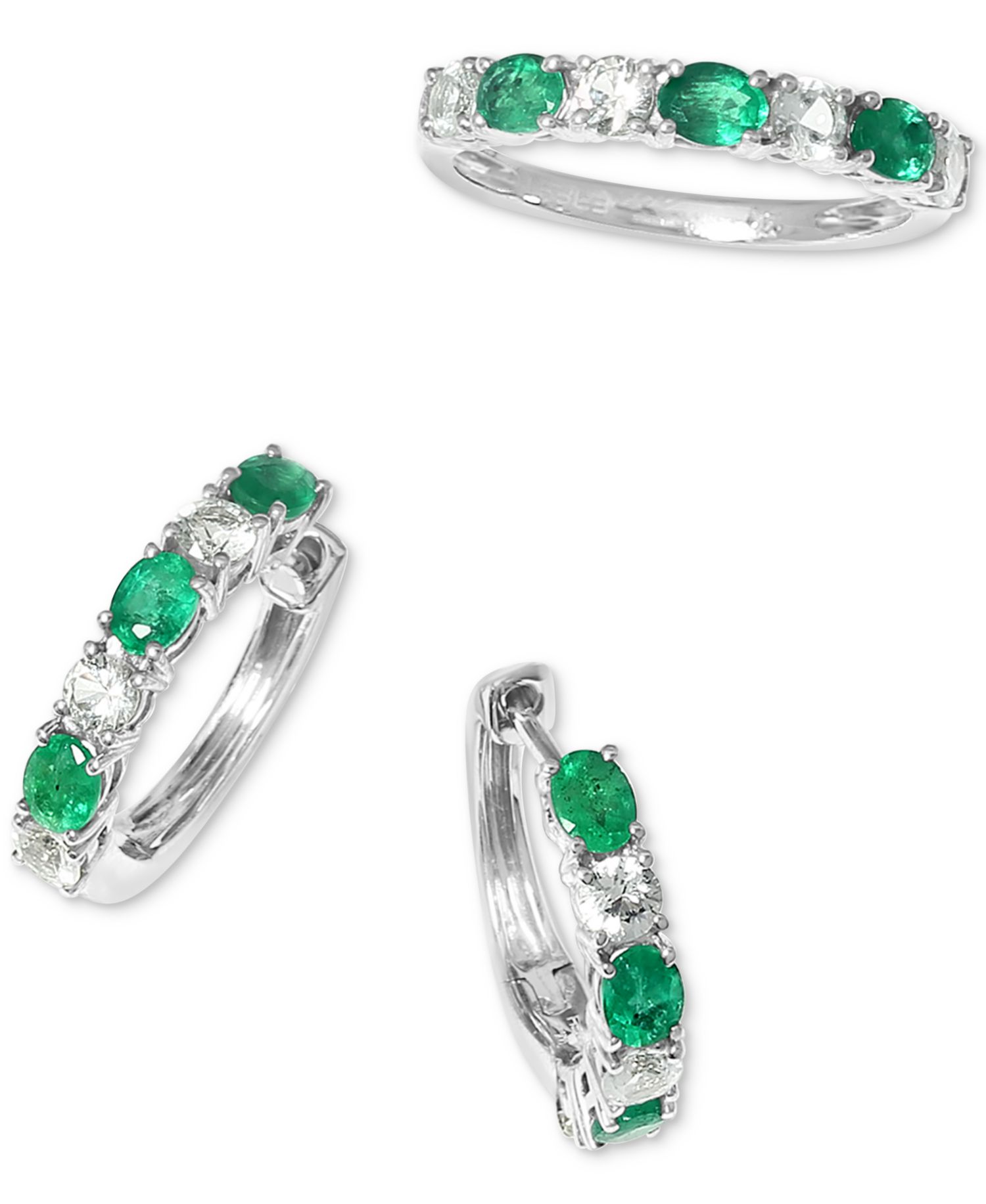 EFFY® Blue & White Sapphire (1-1/10 ct. t.w.) Band in 14k White Gold. (Also available in Emerald and Ruby)