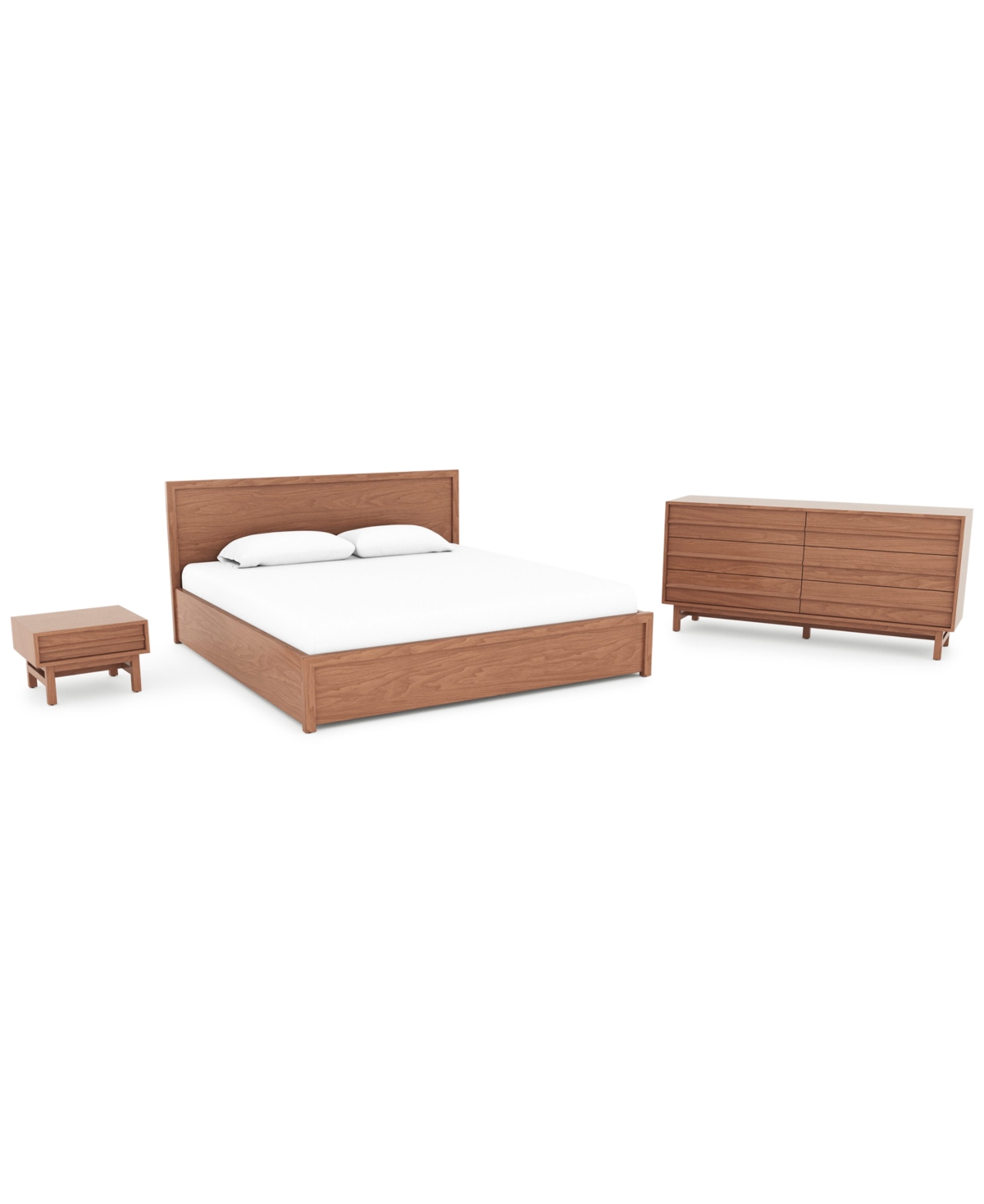 Eq3 Closeout! Bernia 3pc Bedroom Set (king Bed + Dresser + Nightstand) In No Color