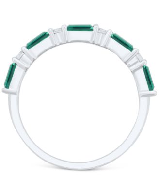 Lab-Grown Blue Sapphire (5/8 ct. t.w.) & Lab-Grown White Sapphire (1/5 ct. t.w.) Stack Ring in Sterling Silver