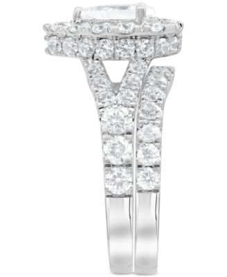 Diamond Pear Halo Bridal Set (4 ct. t.w.) in 14k White Gold