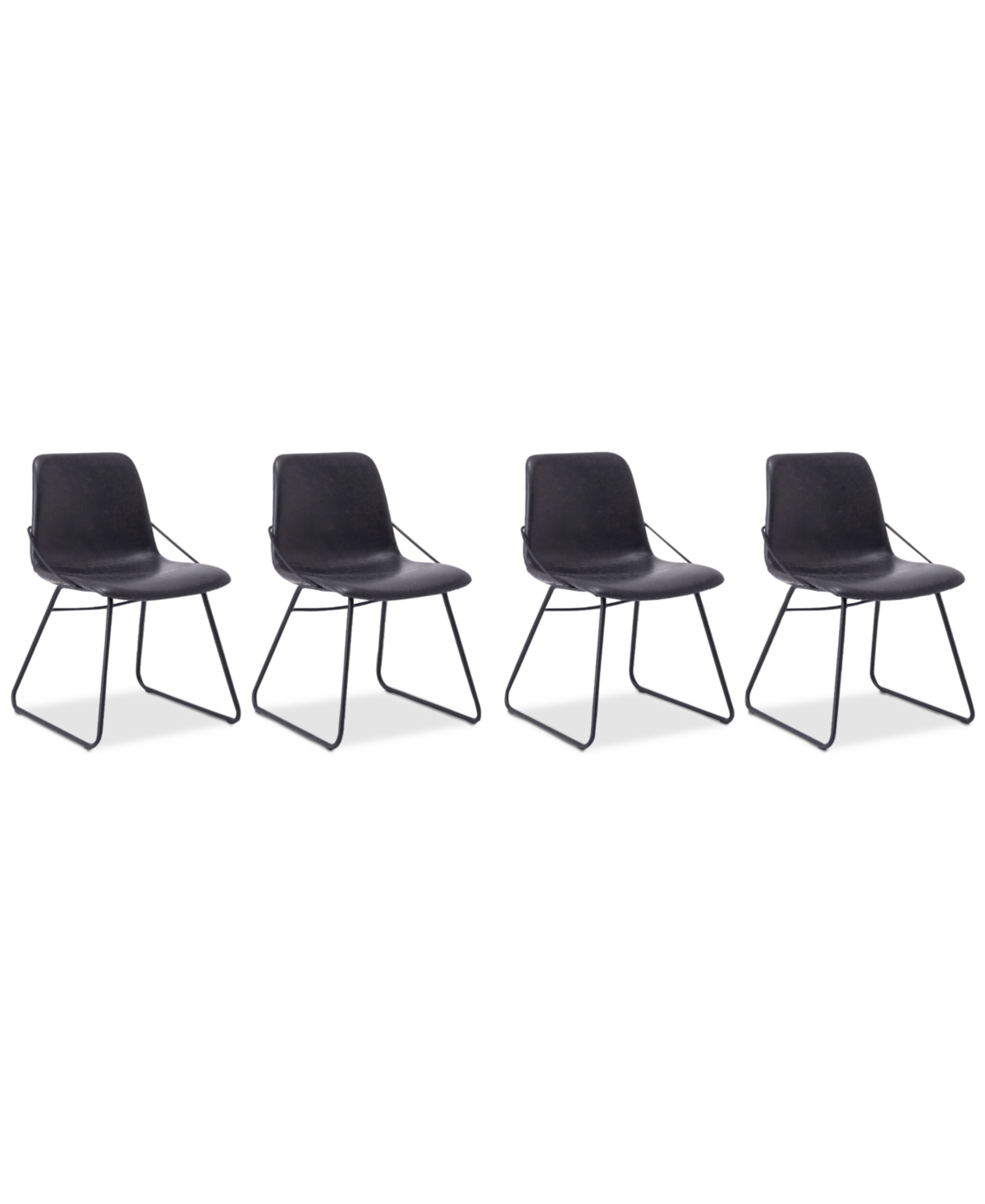 Eq3 Raydon 4pc Minimalist Chair Set In Black