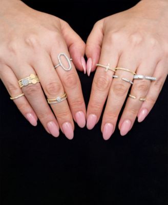 Diamond Cuff Ring (1/10 ct. t.w.) in 14k Yellow, White or Rose Gold, Created for Macy's