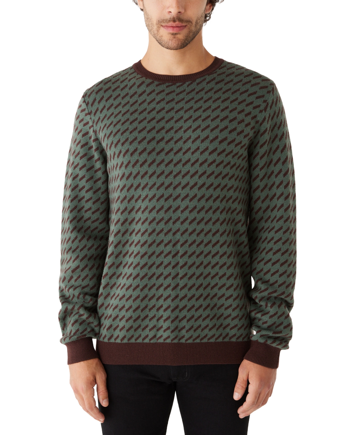 Men's Jacquard Merino Sweater - Light Green