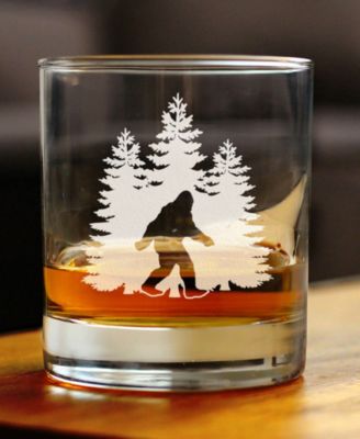 Bigfoot Sasquatch Gifts Whiskey Rocks Glass, 10 oz