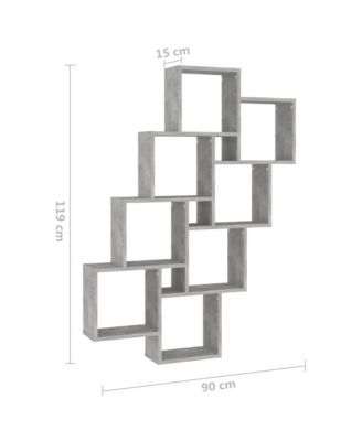 Wall Cube Shelf Concrete Gray 35.4"x5.9"x46.9" Engineered Wood