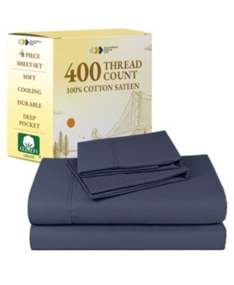 400 Thread Count Cotton Printed 4 Piece Sheet Set, Full Size