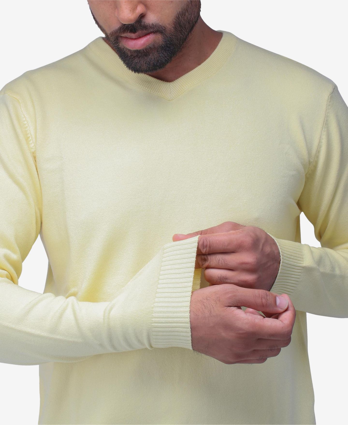 Мужской свитер XRAY Basic V-Neck, цвет: Banana — фото 4