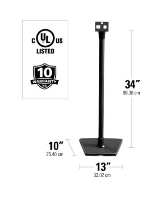 Sanus WSSA1-W2 Supporto Per Altoparlanti Sonos ONE, PLAY:1, PLAY:3, Regolabile In Altezza, Bianco, Design In Alluminio Con Gestione Cavi - 6