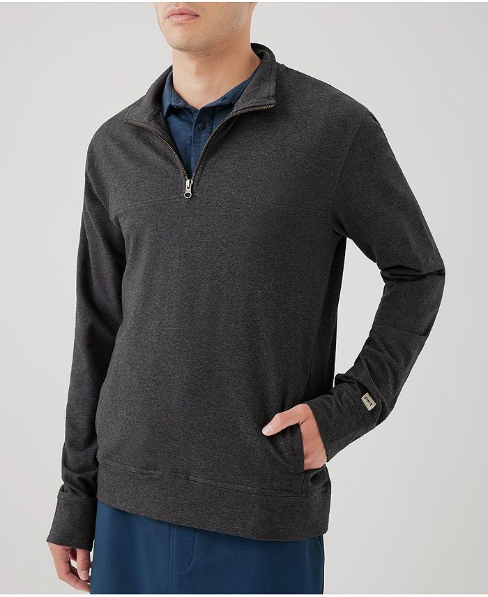 Pact Organic Cotton Stretch French Terry Quarter Zip Sweatshirt