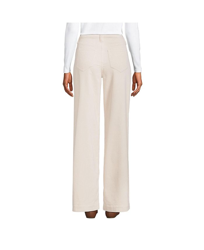 Lands' End Women's High Rise Wide Leg Corduroy Pants Macy's