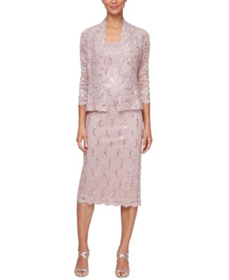 SL Fashions - Petite Lace Jacket & Midi Dress