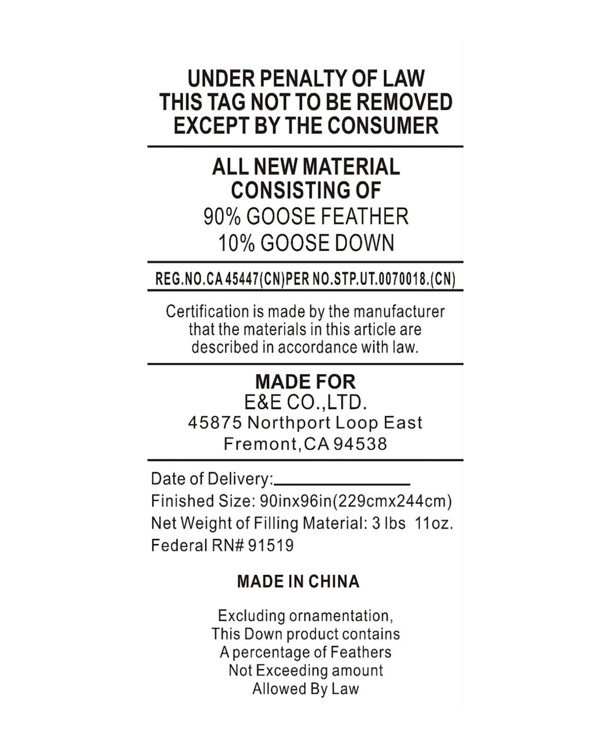 Sleep Philosophy Heavy Warmth Goose Feather & Goose Down Filling Comforter,,