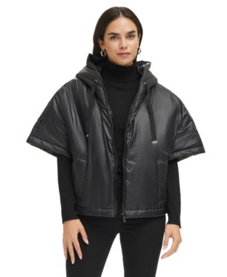 Calvin Klein - Women's Zip-Front Puffer Poncho