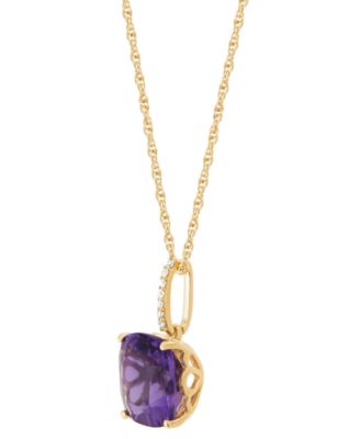 Amethyst (5-1/4 ct. t.w.) and Diamond Accent Pendant Necklace in 14k Gold