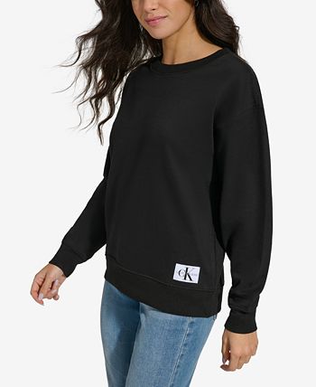 Jeans Calvin Crewneck - Sweatshirt Logo-Patch Women\'s Long-Sleeve Klein Macy\'s
