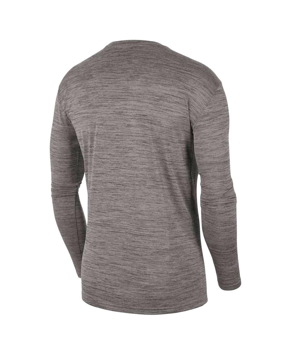 Men's NikeMichigan State Spartans Team Velocity Performance Long Sleeve T-shirt - Heather Gray