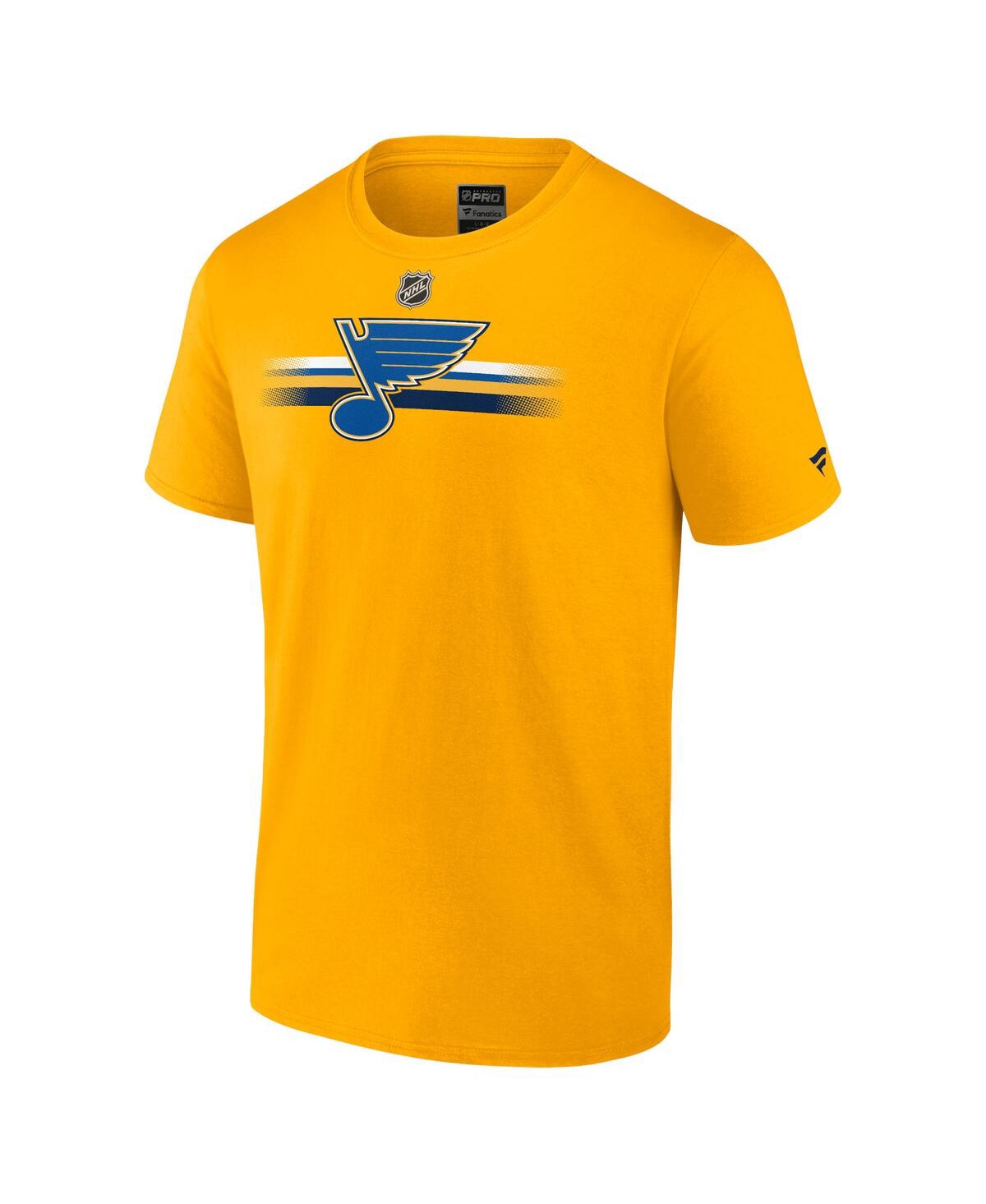 Shop Fanatics Men's  Gold St. Louis Blues Authentic Pro Secondary Replen T-shirt