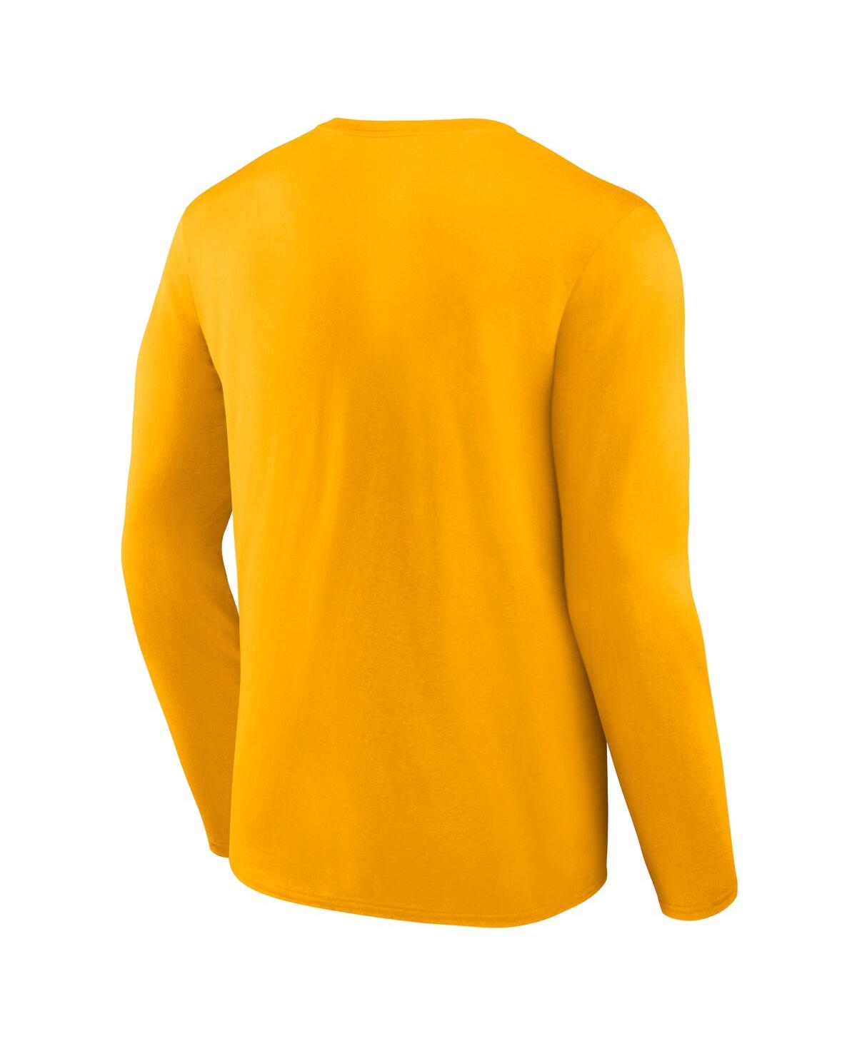 Shop Fanatics Men's  Gold St. Louis Blues Authentic Pro Secondary Replen Long Sleeve T-shirt