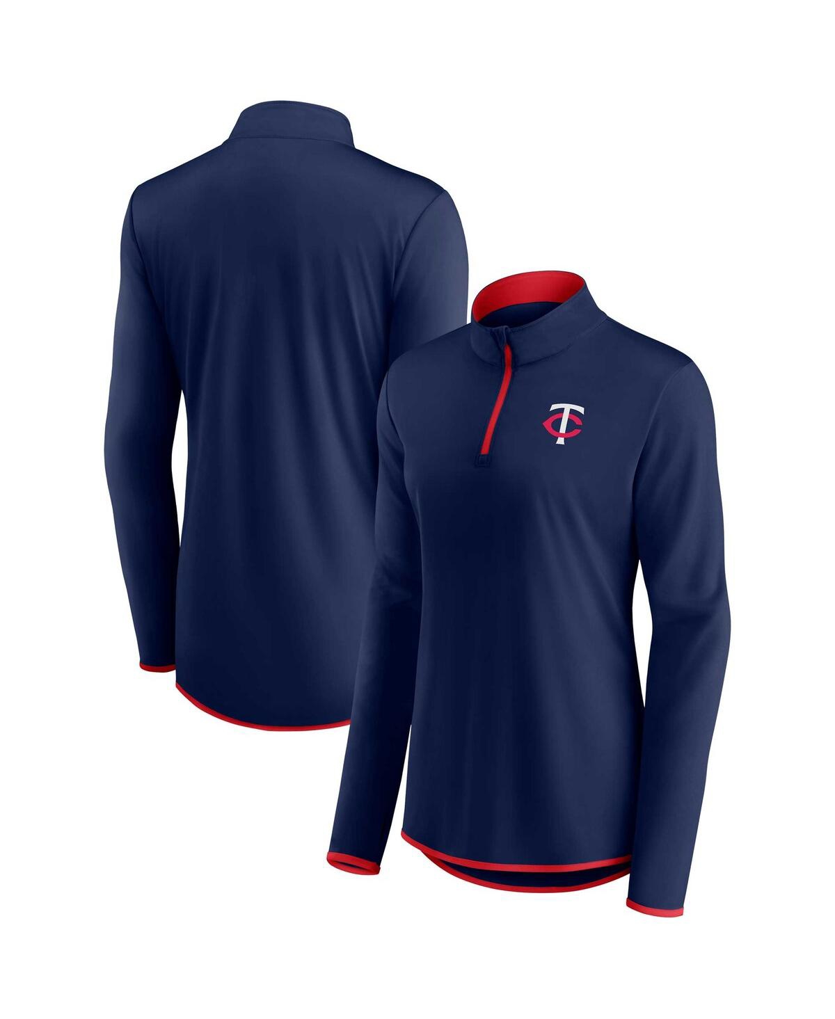 Fanatics Branded Navy Minnesota Twins Corner Quarter-zip Top In Navy