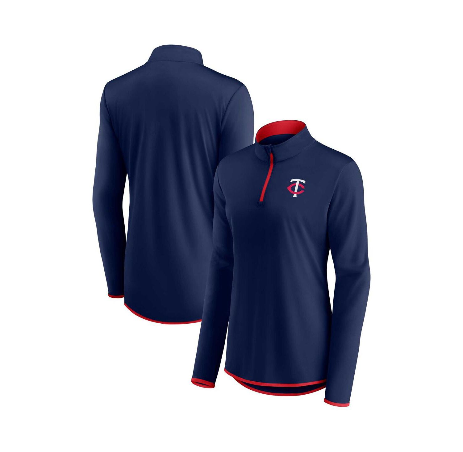 Women's Navy Minnesota Twins Corner Quarter-Zip Top