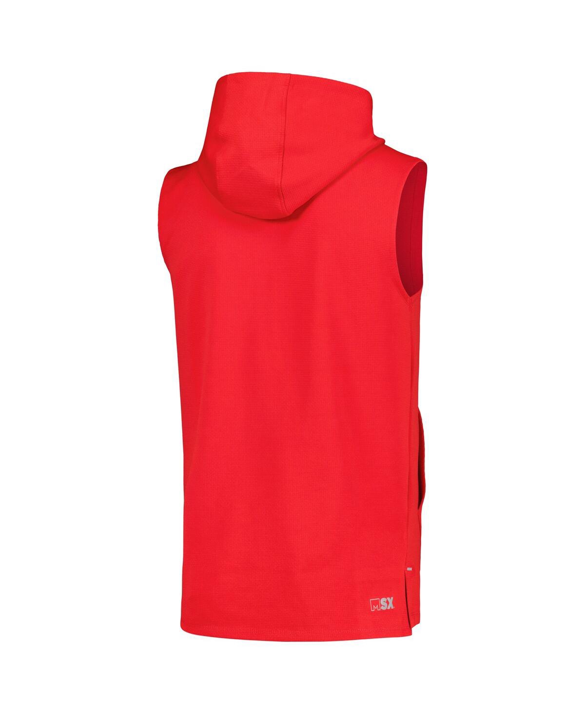 Shop Msx By Michael Strahan Men's  Red Kansas City Chiefs Marathon Sleeveless Pullover Hoodie