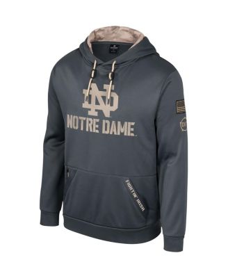 Men's Charcoal Notre Dame Fighting Irish OHT Military-Inspired Appreciation Pullover Hoodie