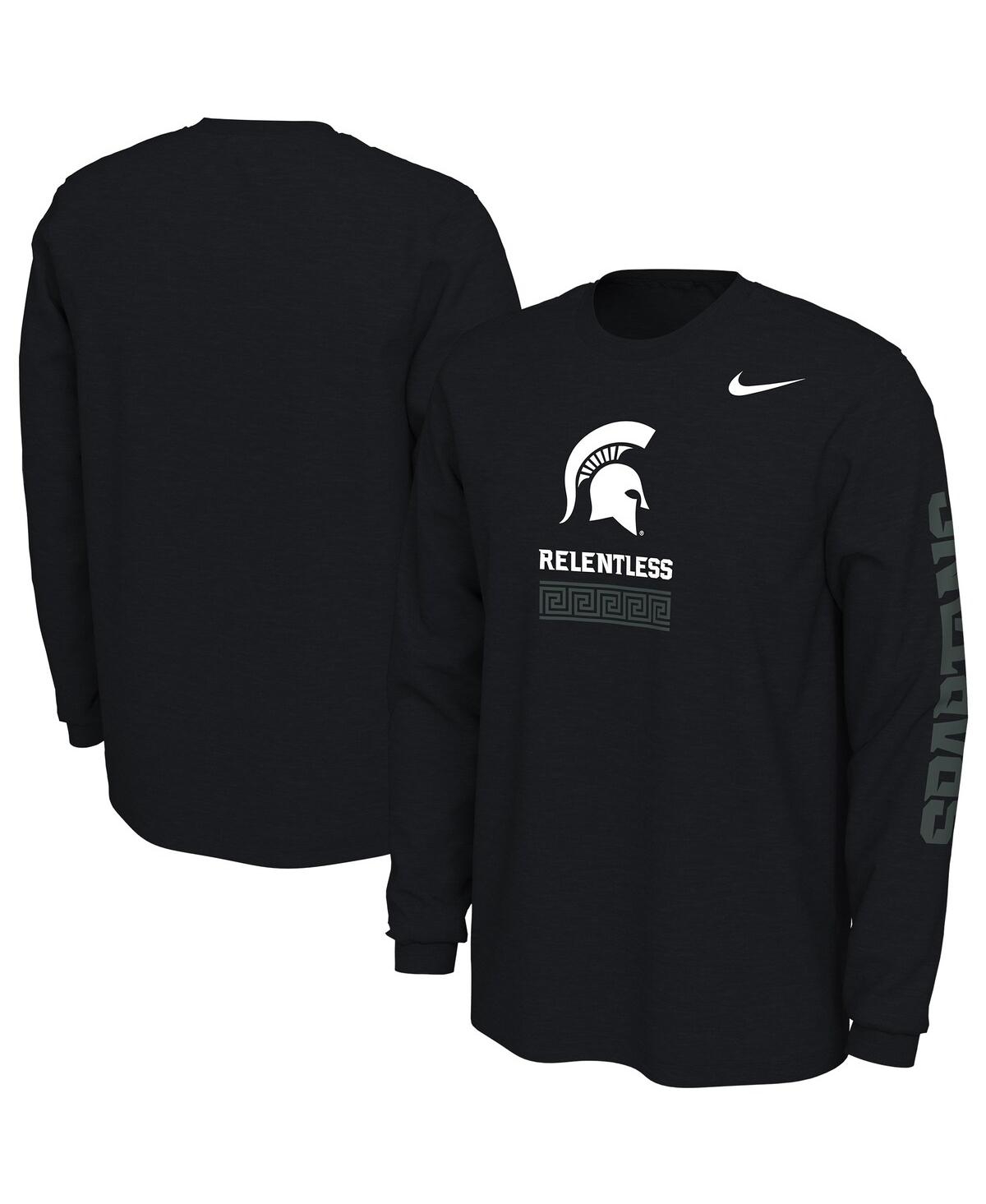 Shop Nike Men's  Black Michigan State Spartans Alternate Long Sleeve T-shirt