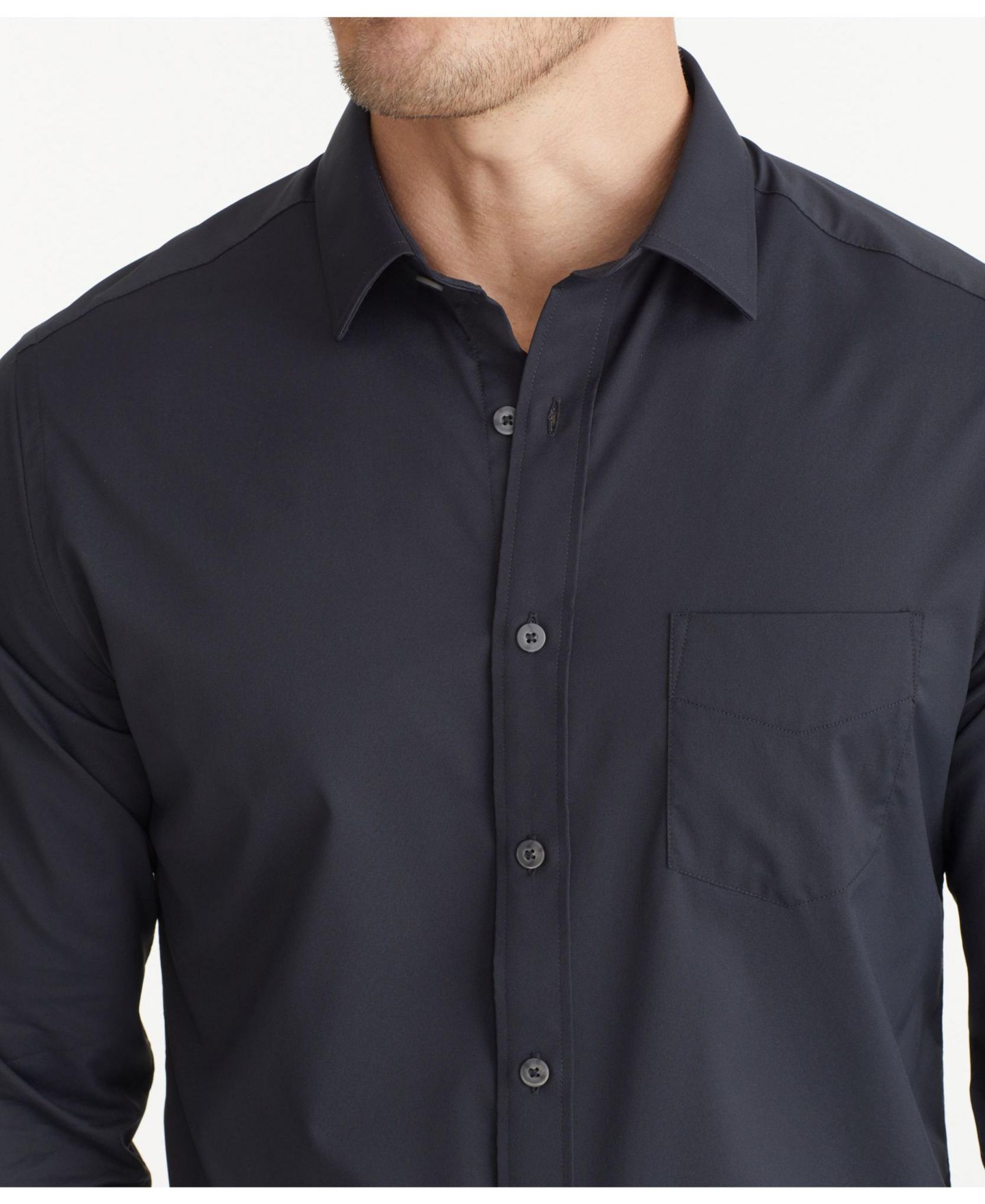 Мужская рубашка UNTUCKit Regular Fit Wrinkle-Free Performance Gironde Button Up, цвет: Чёрный — фото 3