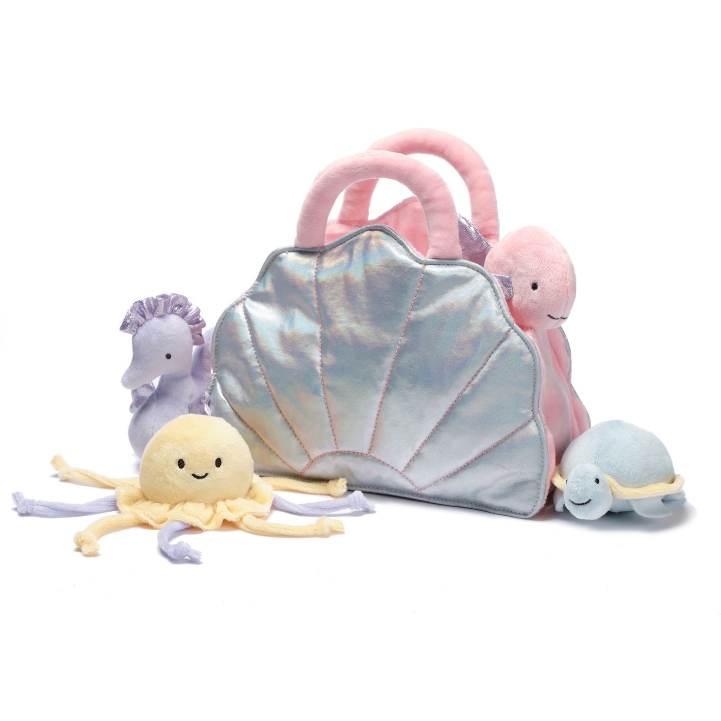 Детские мягкие игрушки Lambs & Ivy Interactive Aquatic Sea Animals Plush, 5-Piece Set, цвет: Разноцветный — фото 4