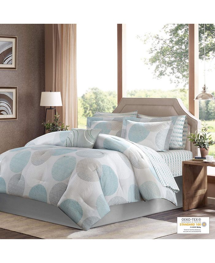 Gracie Mills Timothy 9Piece Contemporary Geometric Comforter Set with