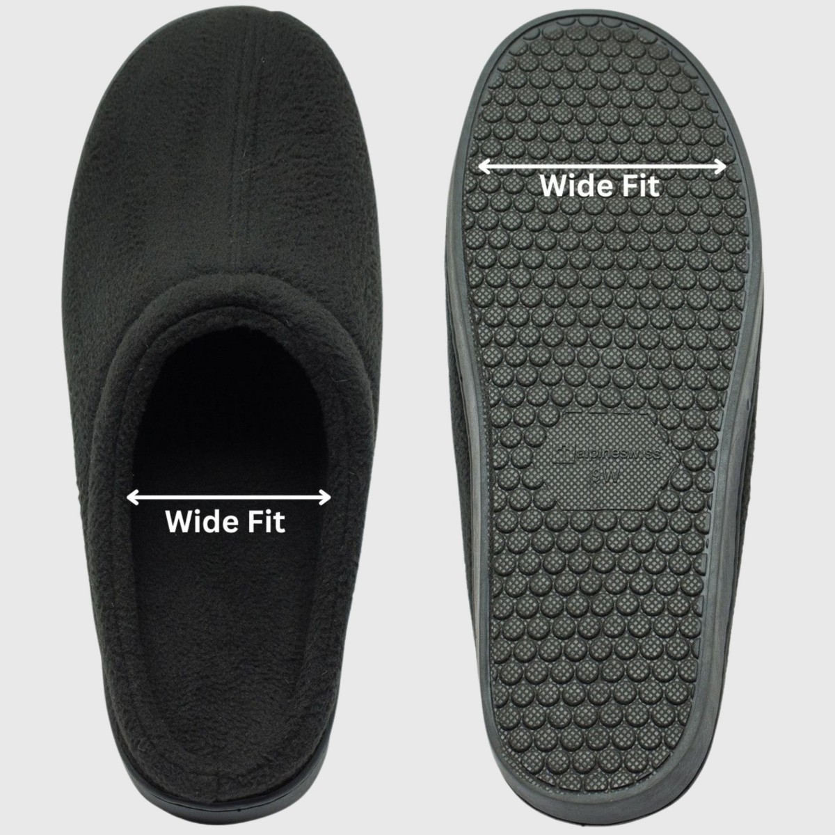 Мужские Alpine Swiss Mens Memory Foam Fleece Clog Slippers Wide Warm Slip On House Shoes — фото 3