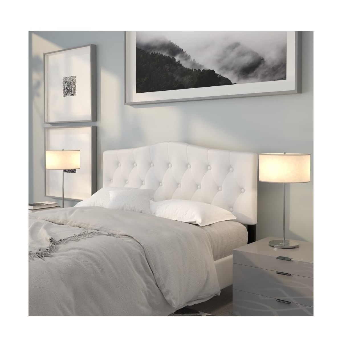 Arched Queen Button Tufted Upholstered Headboard