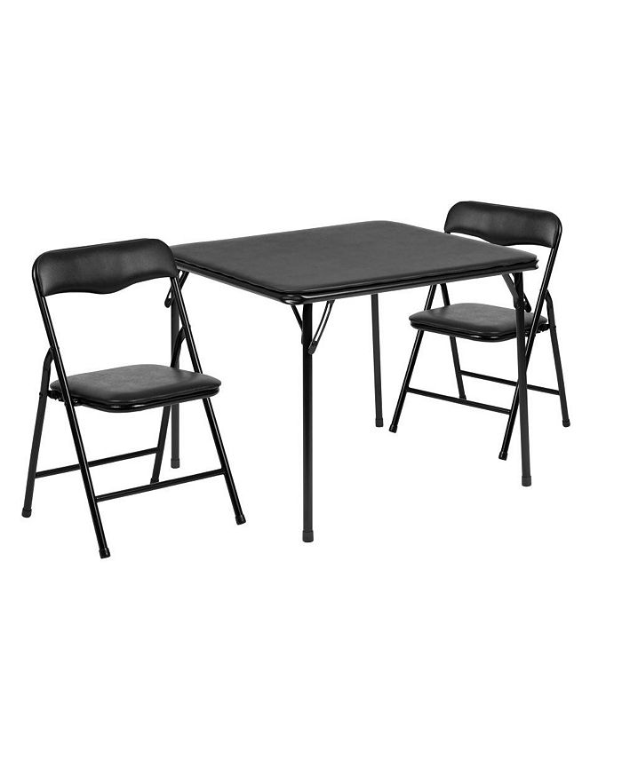 EMMA+OLIVER Kids 3 Piece Folding Table And Chair Set Kids Activity