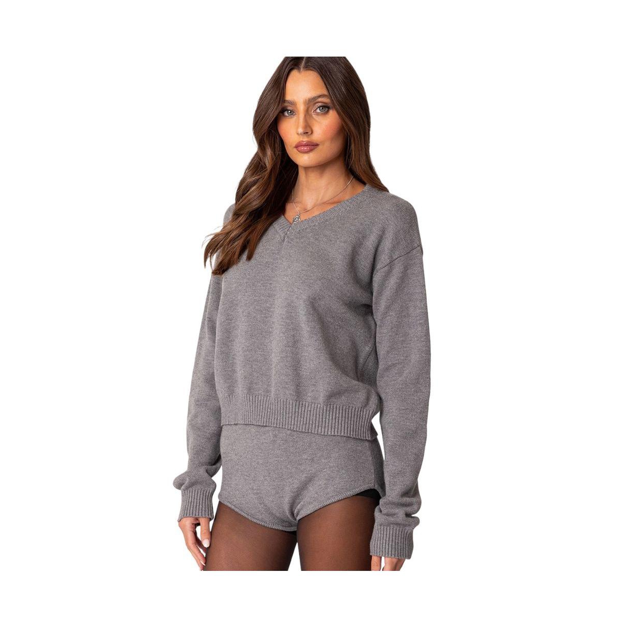 Women's Comfort club oversized sweater - Gray-melange
