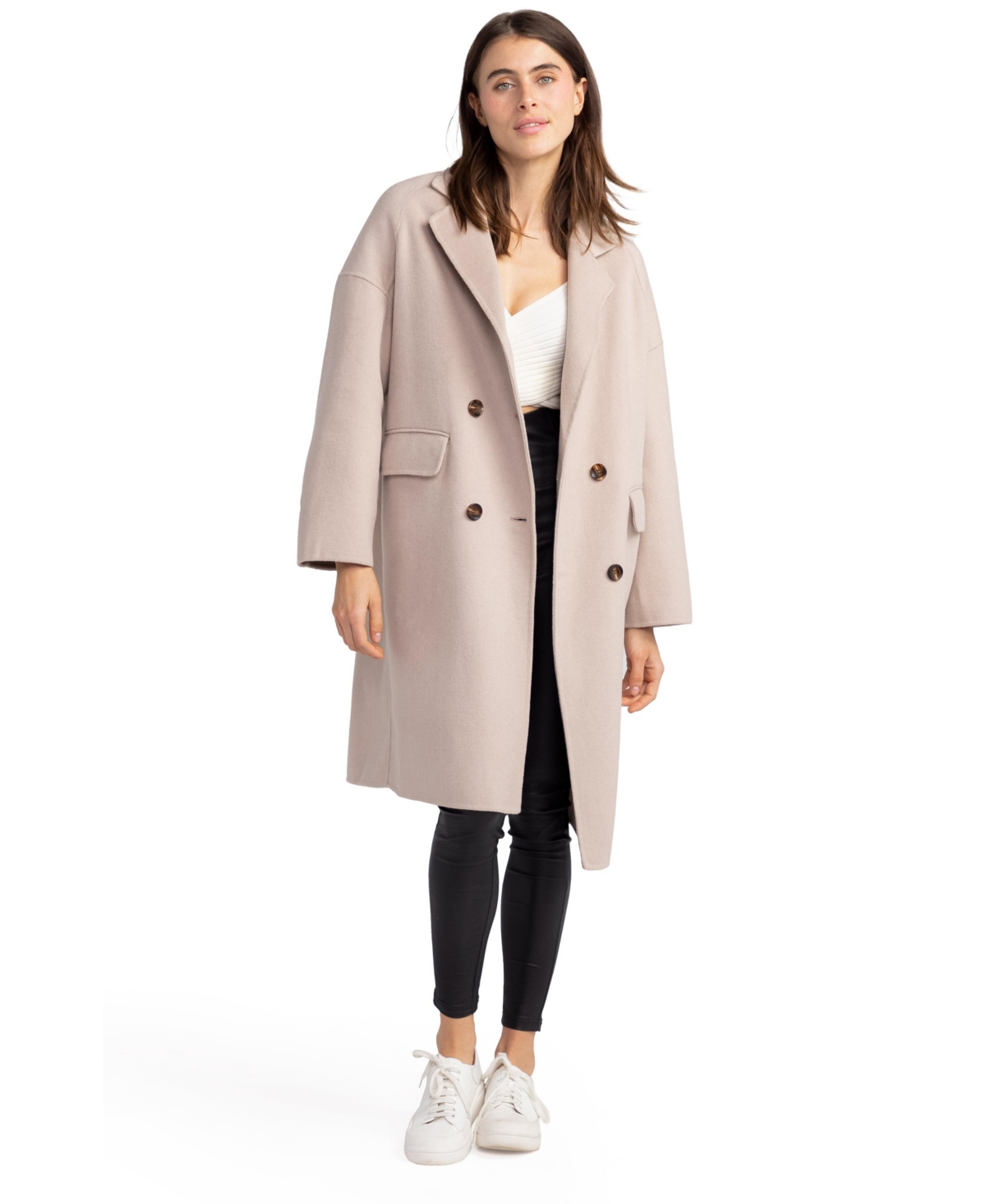 Belle & Bloom Amnesia Oversized Wool Blend Coat In Sand