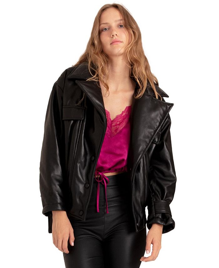 Belle Bloom Women Love Drunk Leather Bomber Jacket Macy s