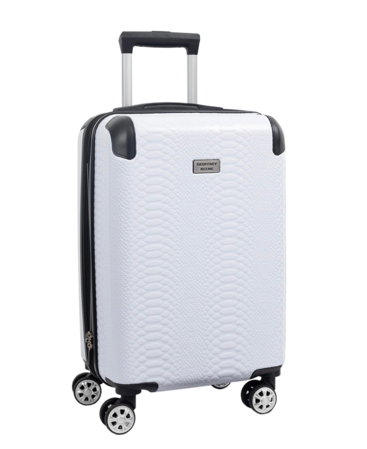 Geoffrey Beene Embossed Snakeskin 2 Pc Set - White with Black Trim