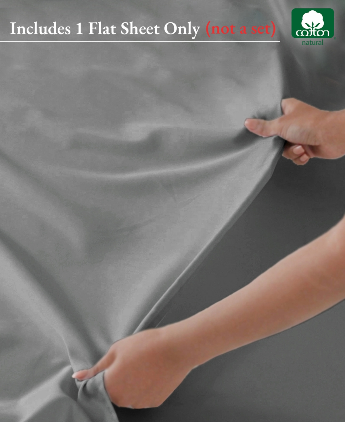 California Design Den Luxury Flat Sheet Only - 600 Thread Count 100% Cotton Sateen - Soft, Breathable and Durable Top Sheet by