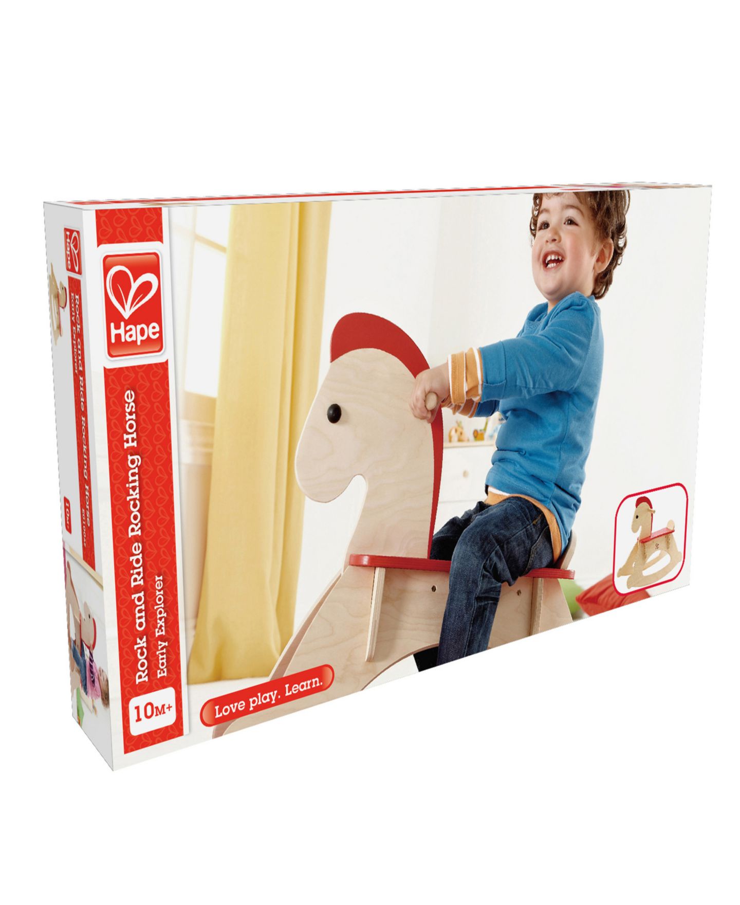 Детская игрушка Hape Rock and Ride Wooden Adjustable Rocking Horse, Ages 10 months+ — фото 3