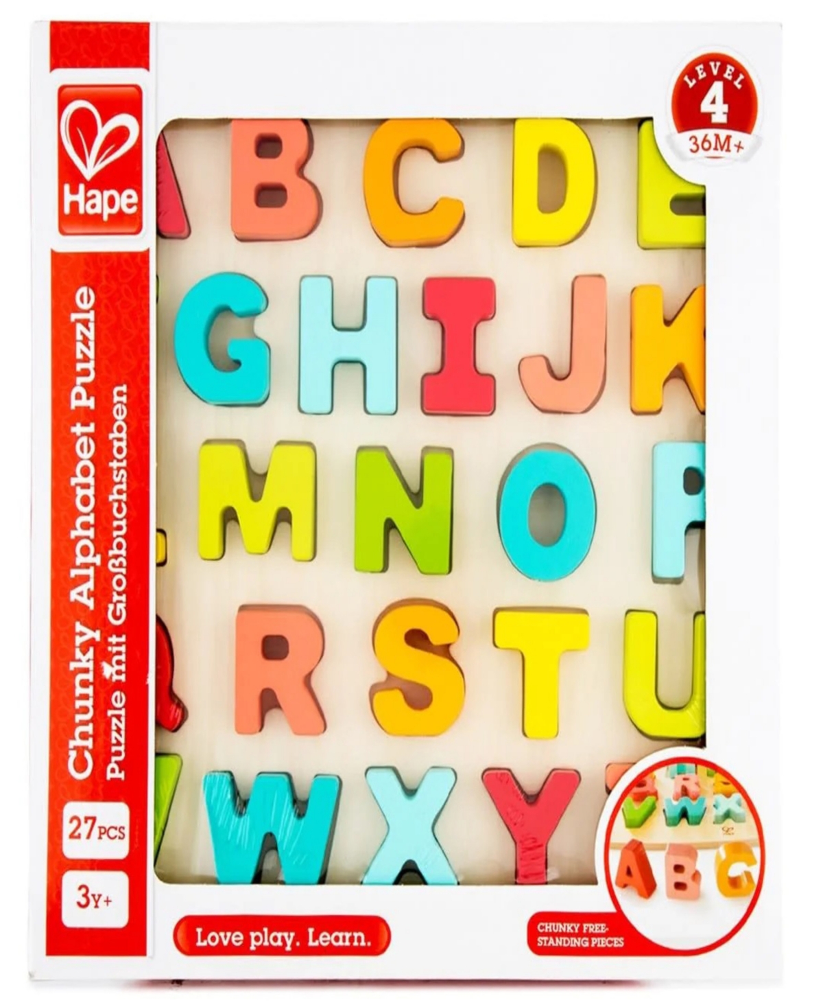 Hape Alphabet Blocks Learning Puzzle, 27 Pieces In Multi