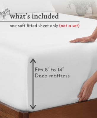 Soft Cotton Sateen Deep Pocket Fitted Sheet Only, Queen