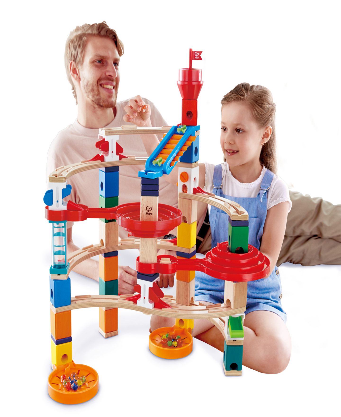 Детский конструктор Hape Super Spiral Quadrilla Marble Run Construction — фото 6