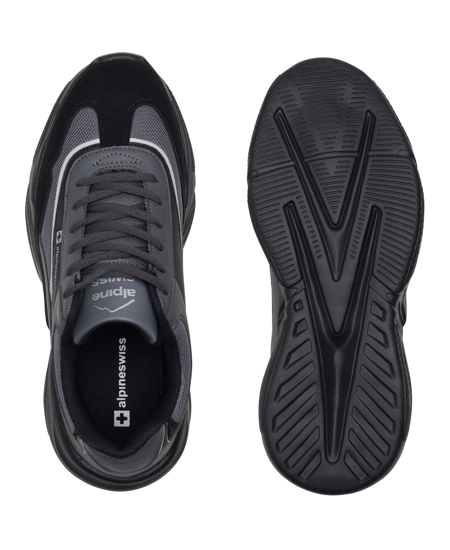 Мужские кроссовки Alpine Swiss Chunky Sneakers Retro Platform Dad Tennis Shoes, цвет: Чёрный — фото 2