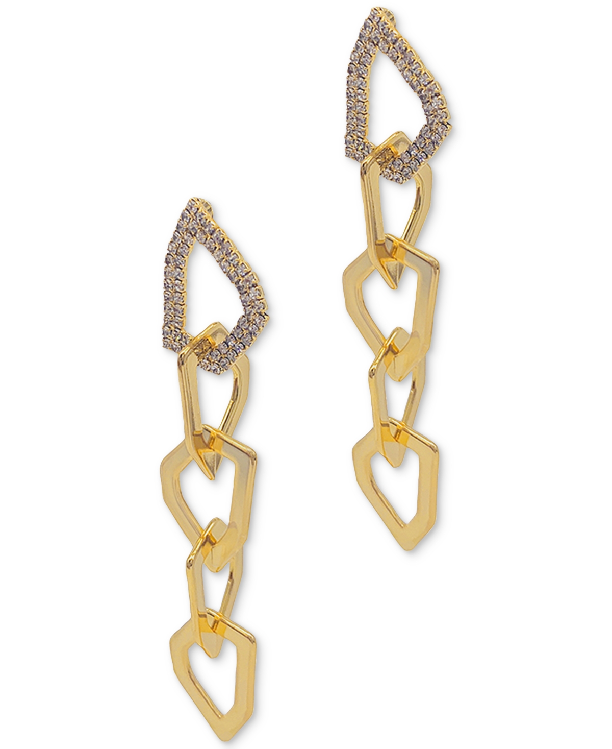 14k Gold-Plated Organic Link Drop Earrings - Gold