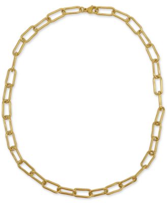 14k Gold-Plated Wide Chunky Paperclip Chain 18" Necklace