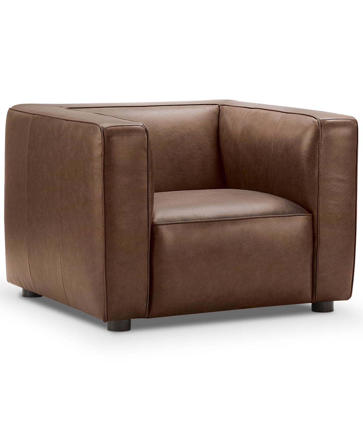 Abbyson Living Blake 42" Leather Modern Deep Seat Chair In Camel