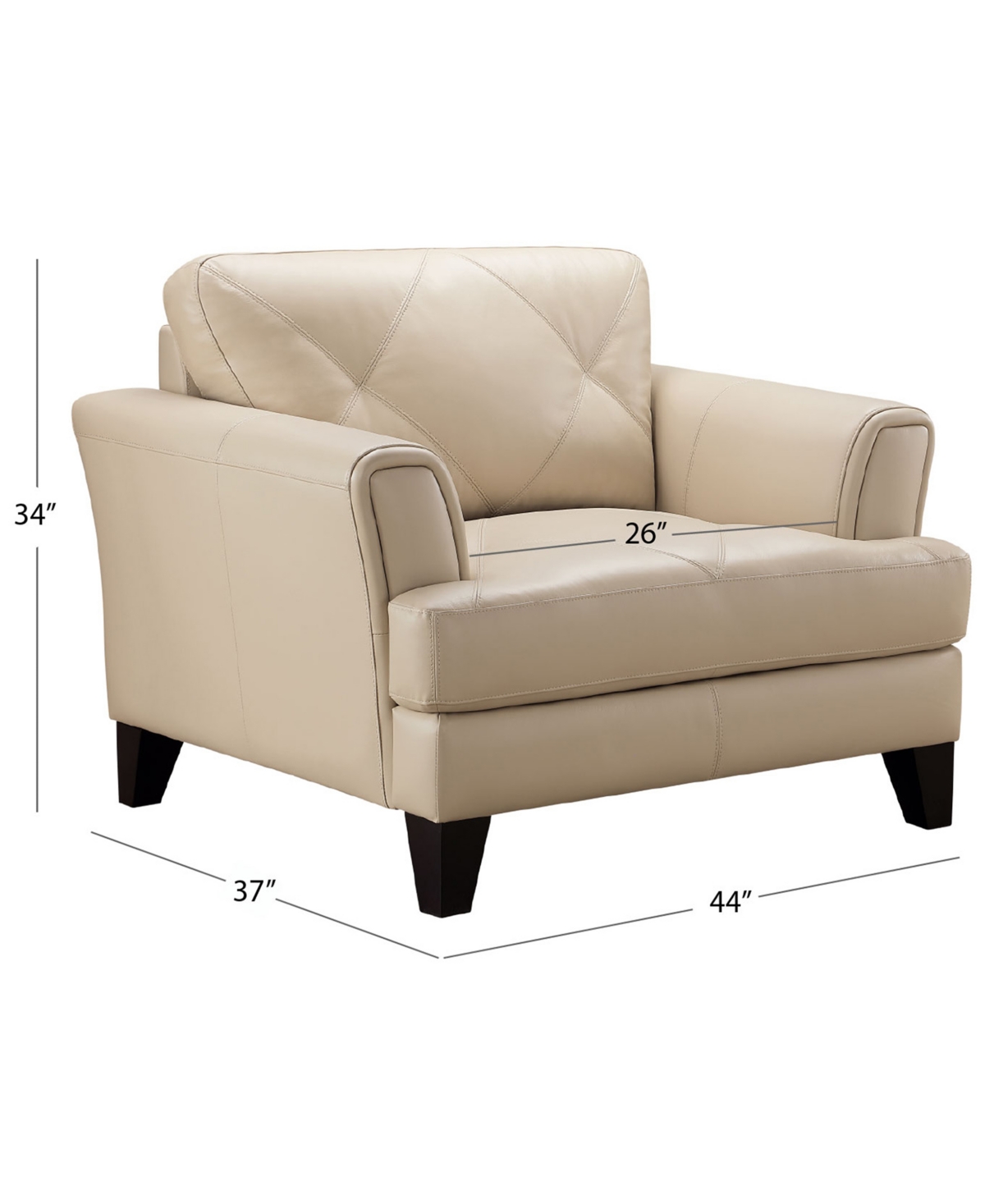 Shop Abbyson Living Swinton 44" Leather Chair In Cream